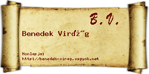 Benedek Virág névjegykártya